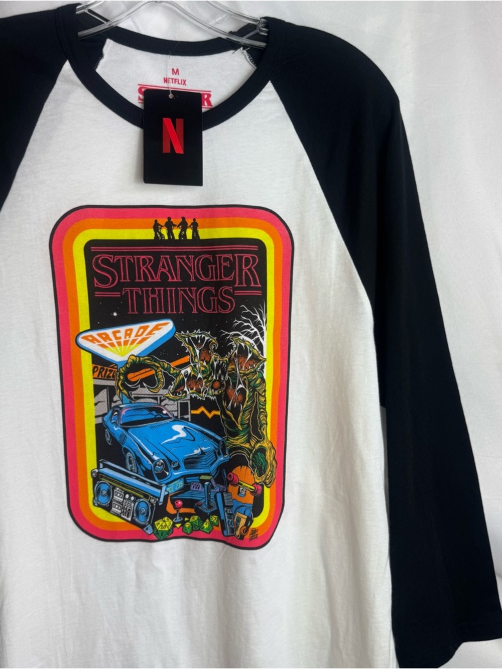 Netflix Official Stranger Things Arcade Raglan T-Shirt Adult Sz M NWT